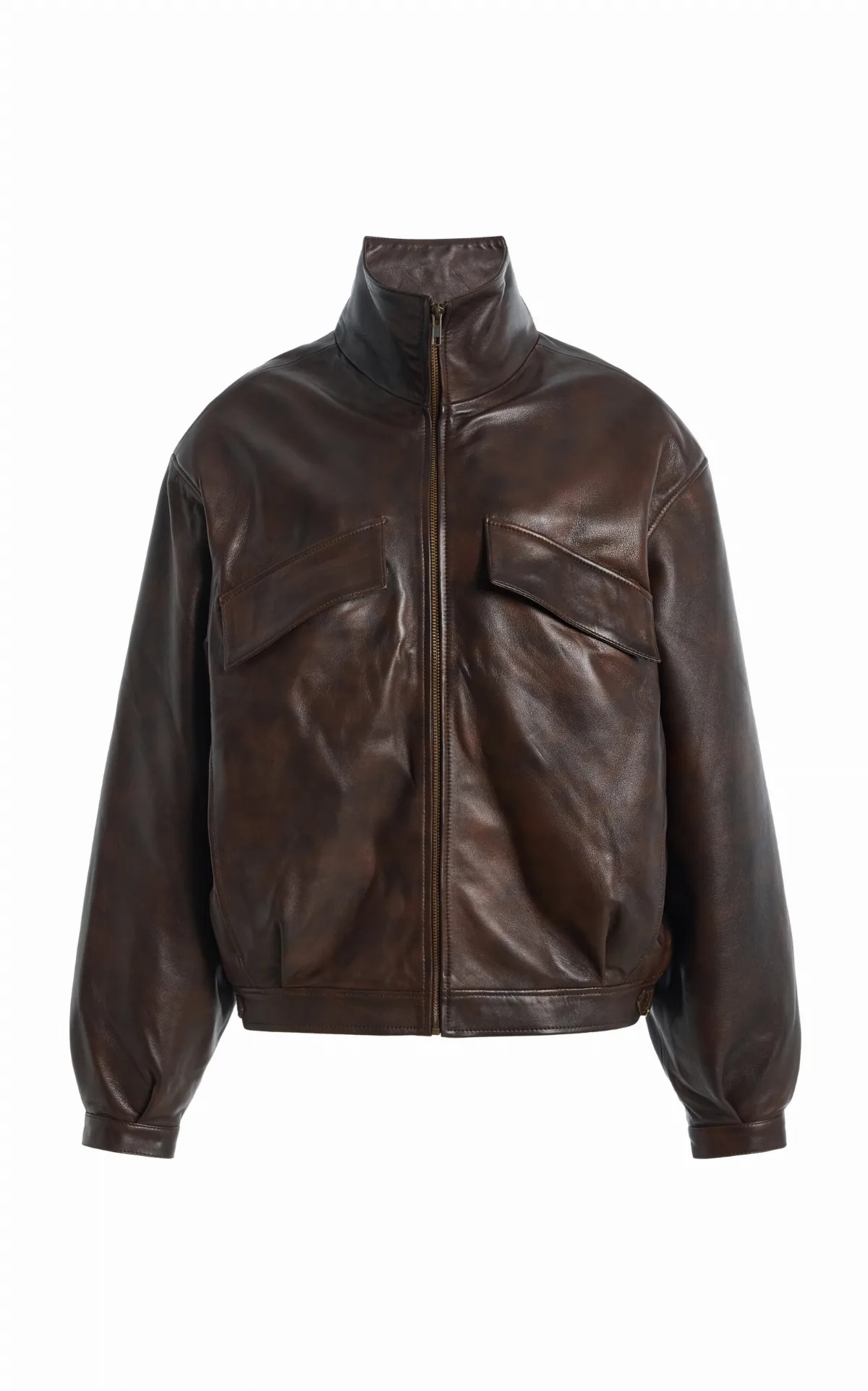 Oversized Leather Bomber Jacket by Sloan