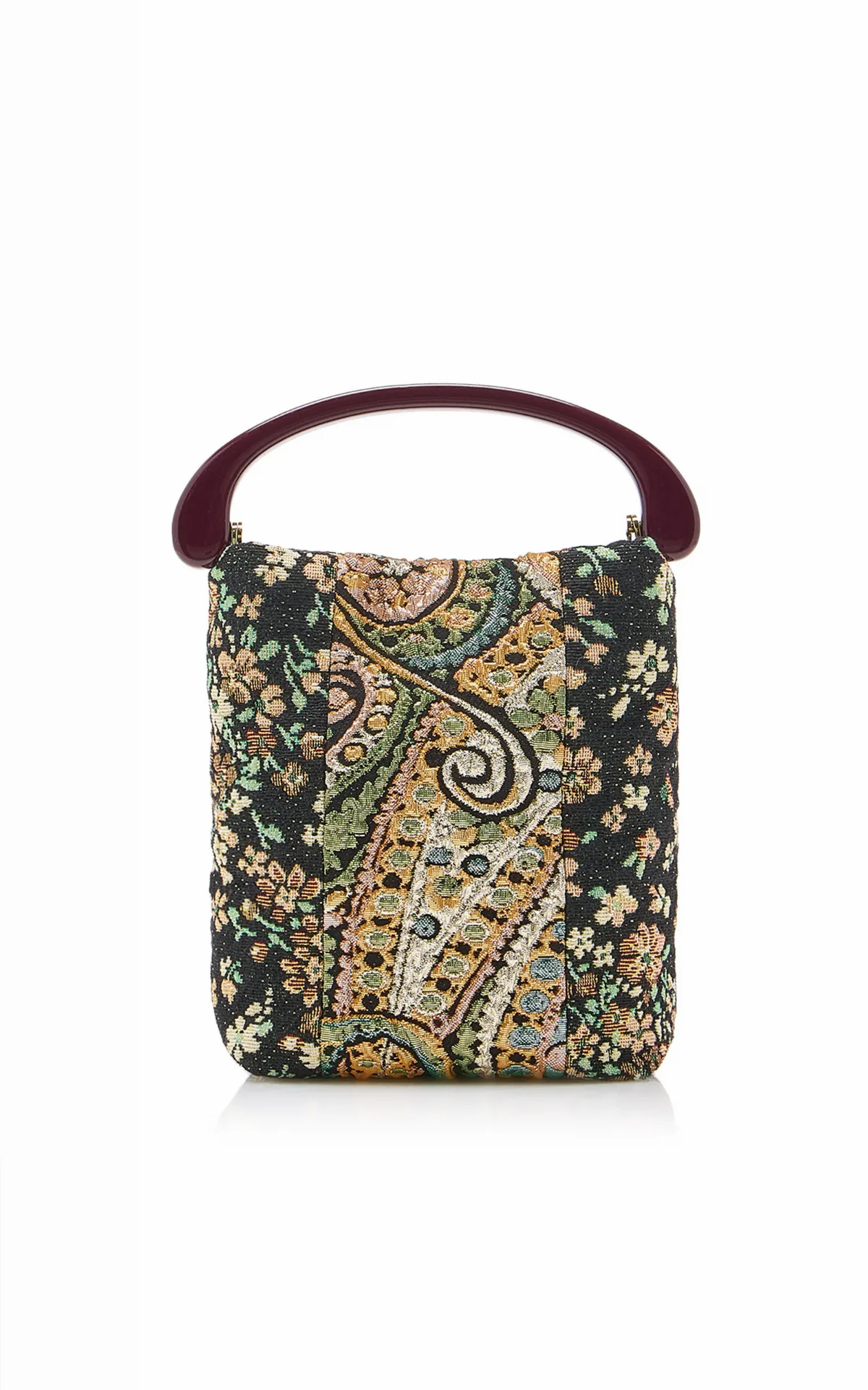 Crisp Floral Jacquard Top Handle Bag by Dries Van Noten