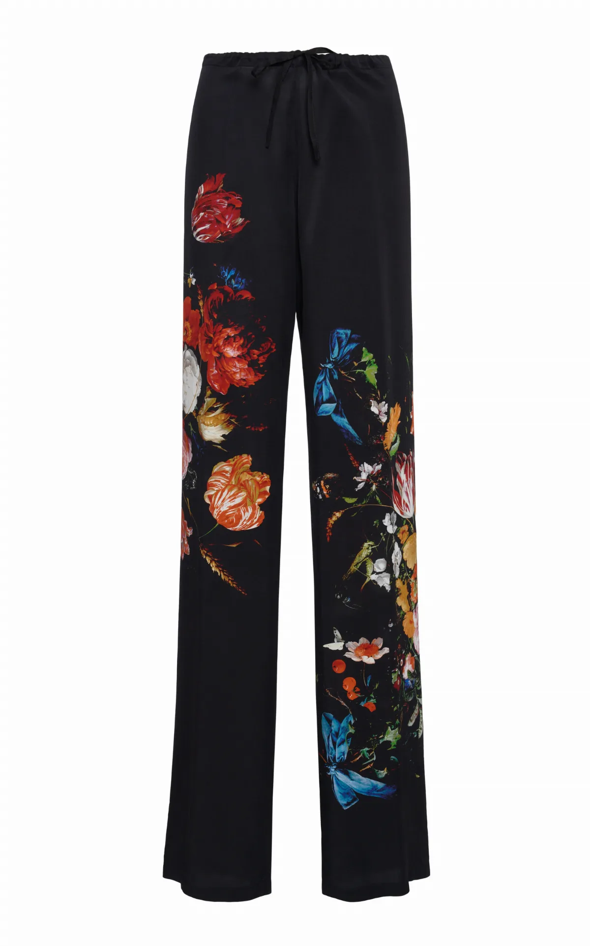 Pachas Satin Straight-Leg Pants