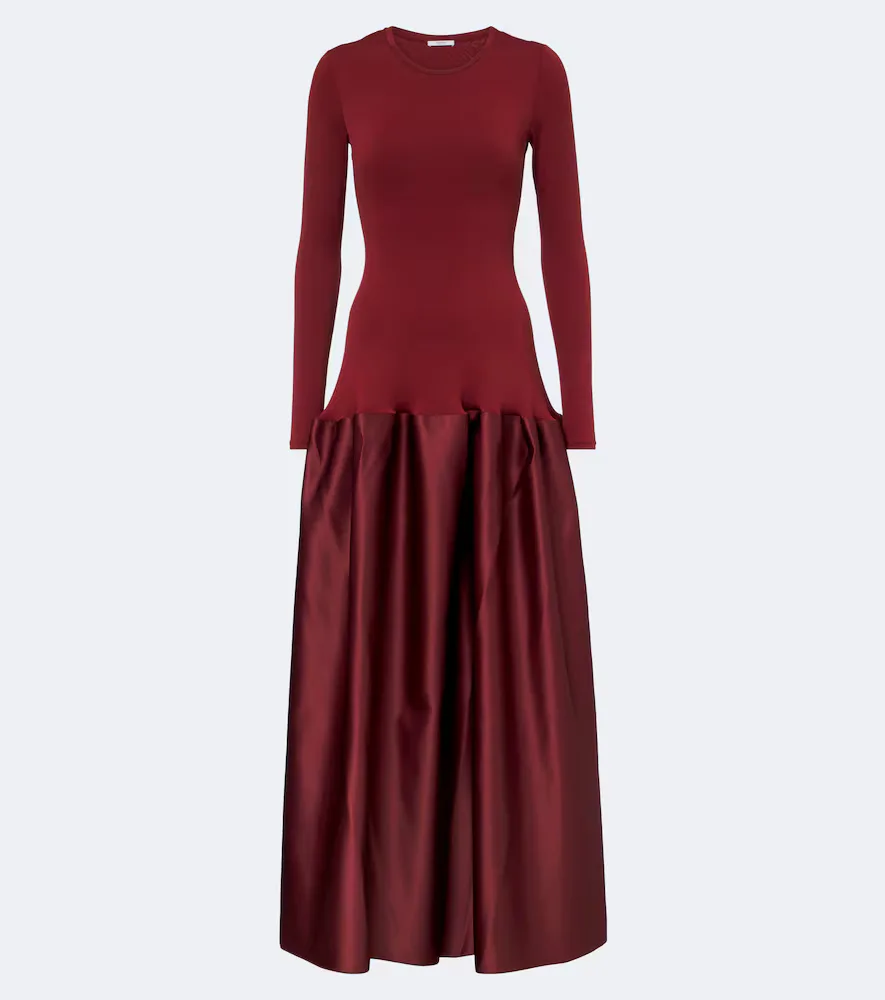 Catrin Jersey and Duchesse Satin Maxi Dress by Fforme