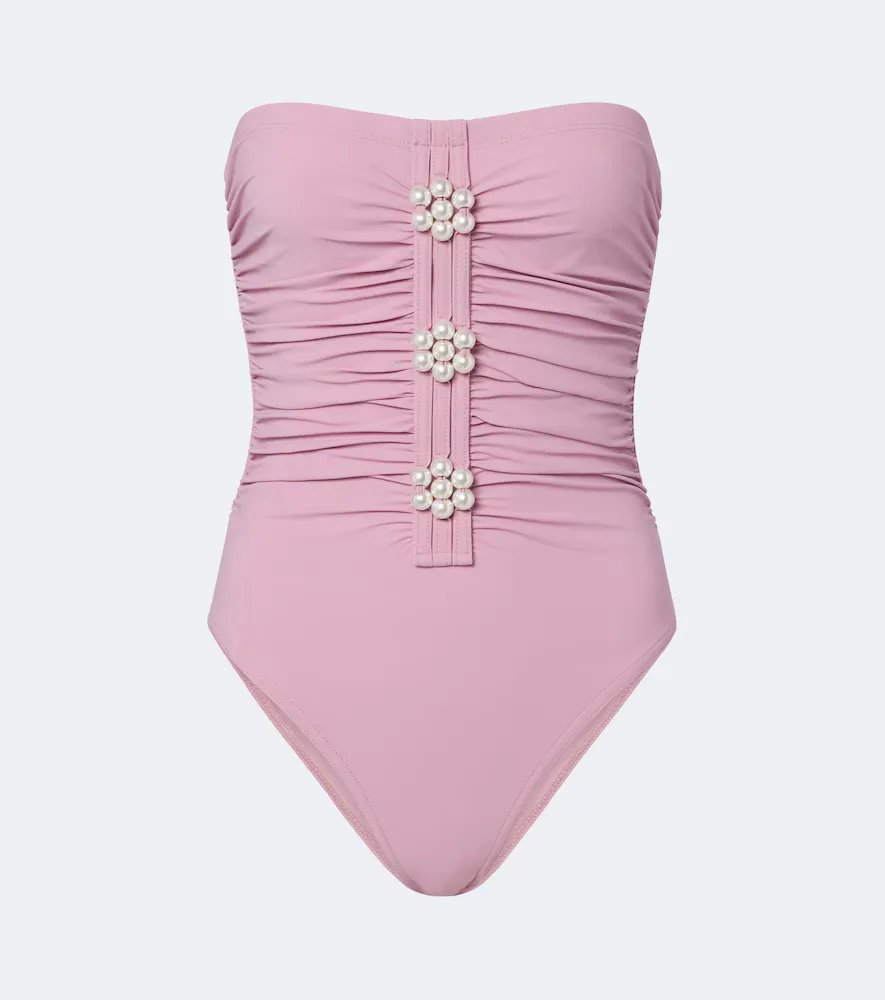 Maya Embellished Ruched Swimsuit by Karla Colletto