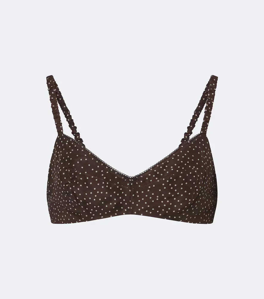 Polka-Dot Silk Organza Bra Top by Sir