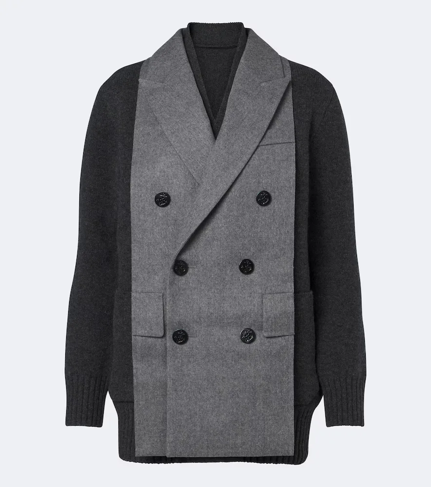 Layered Wool-Blend Cardigan by Sacai