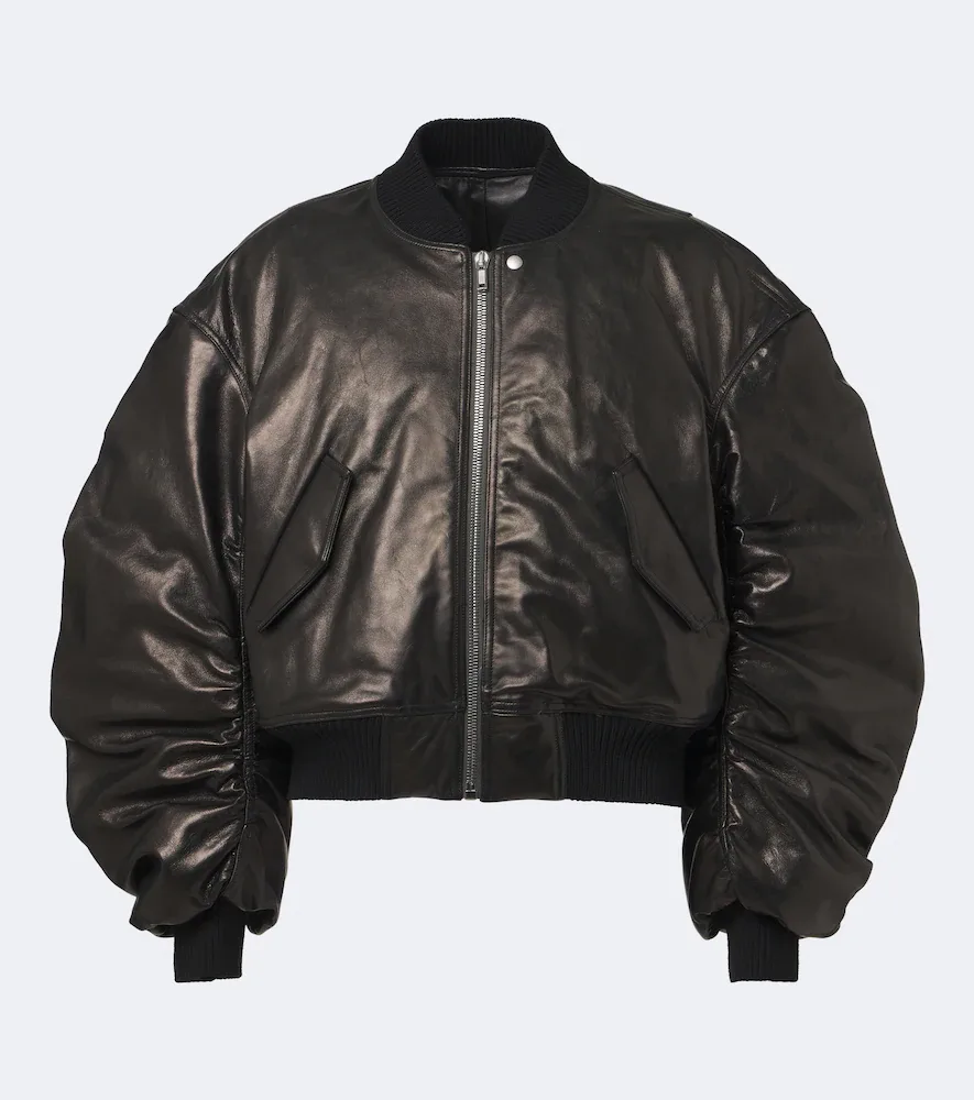 Secchia Flight Leather Down Jacket by Rick Owens