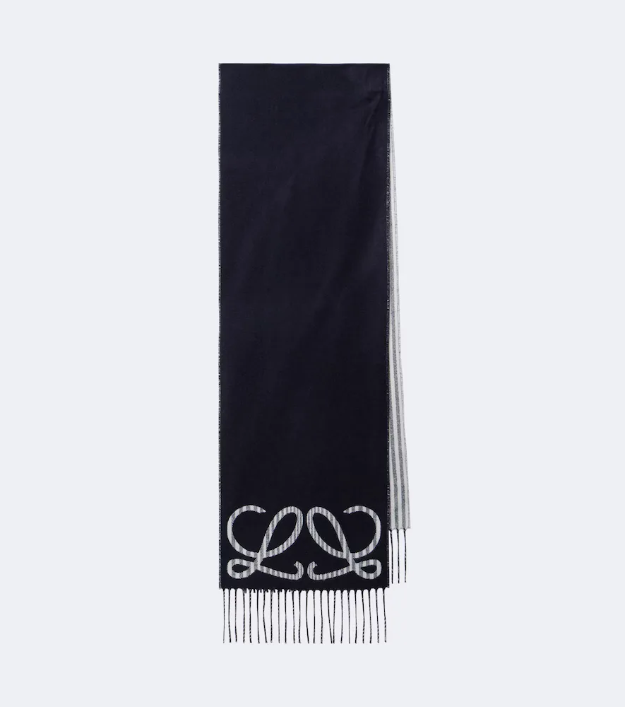 Double L Jacquard Silk and Cashmere Scarf by LOEWE