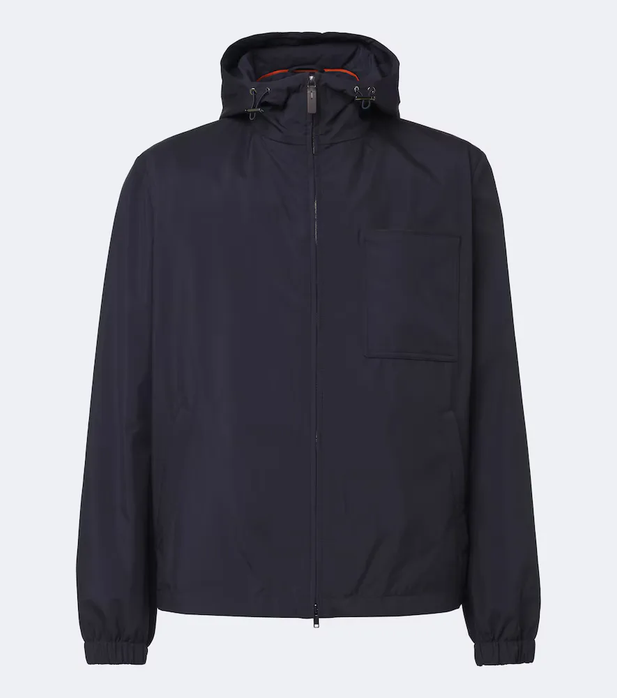 Leather-Trimmed Raincoat by Tod's