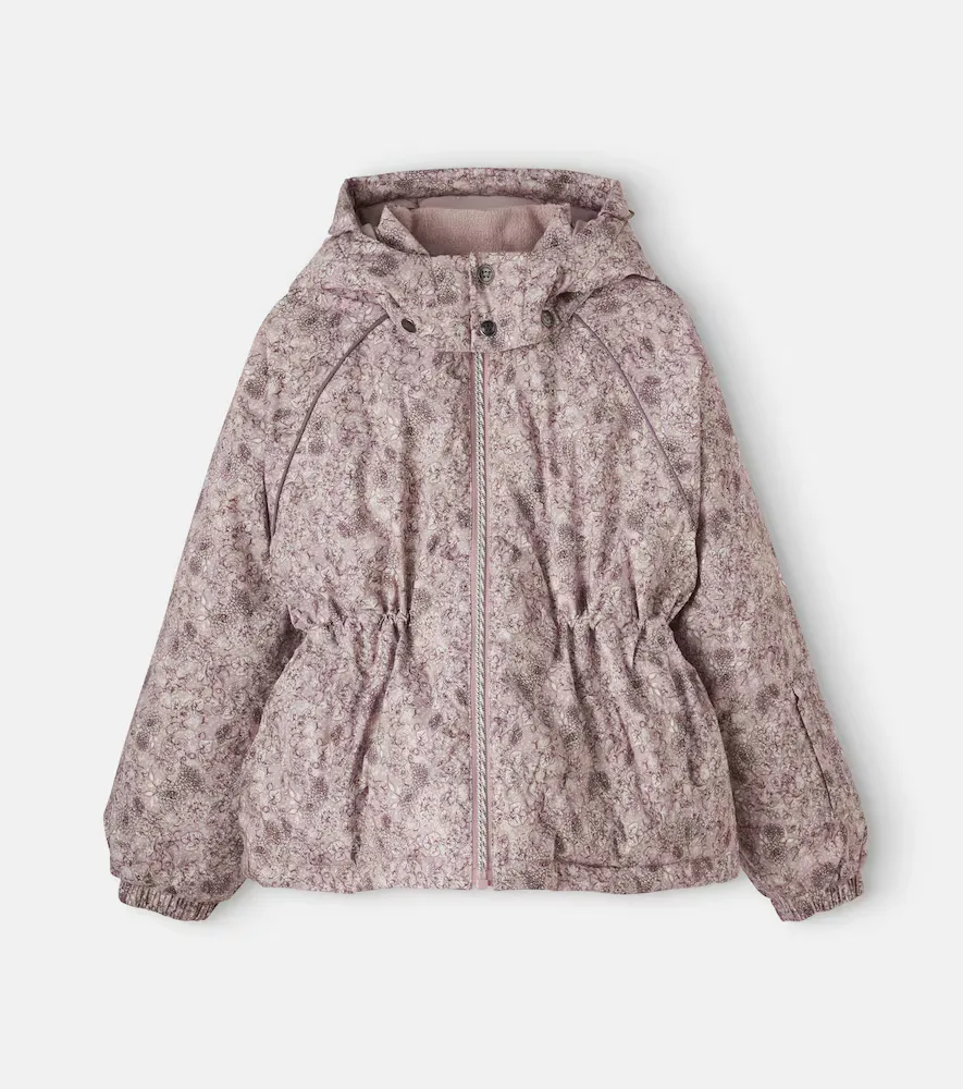 Snowy Floral Hooded Ski Jacket by Wheat