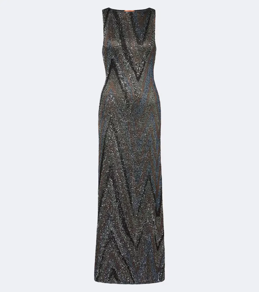 Zigzag Sequined Lam Maxi Dress by Missoni