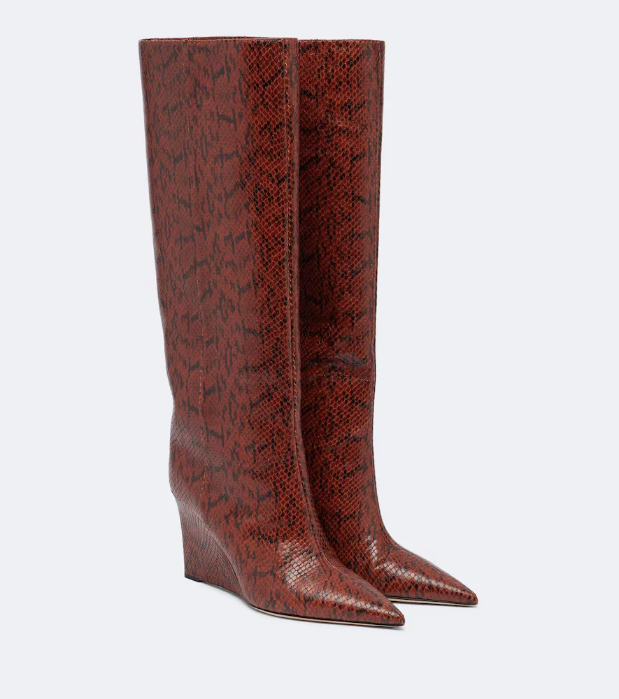 Blake Snake-Effect Leather Knee-High Boots by Jimmy Choo