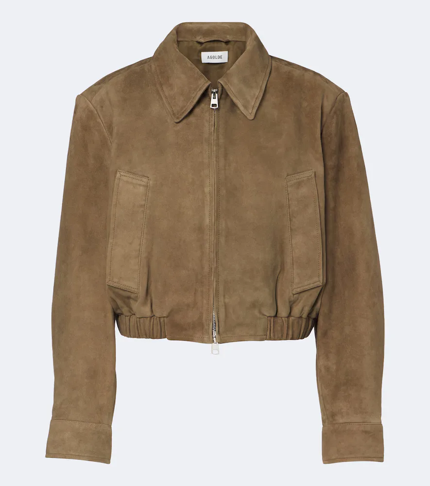 Nahla Cropped Suede Jacket by AGOLDE