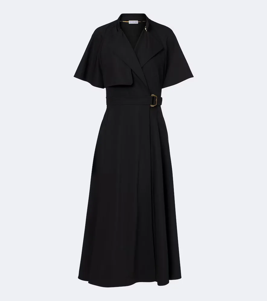 Belted Wool Wrap Dress by Burberry