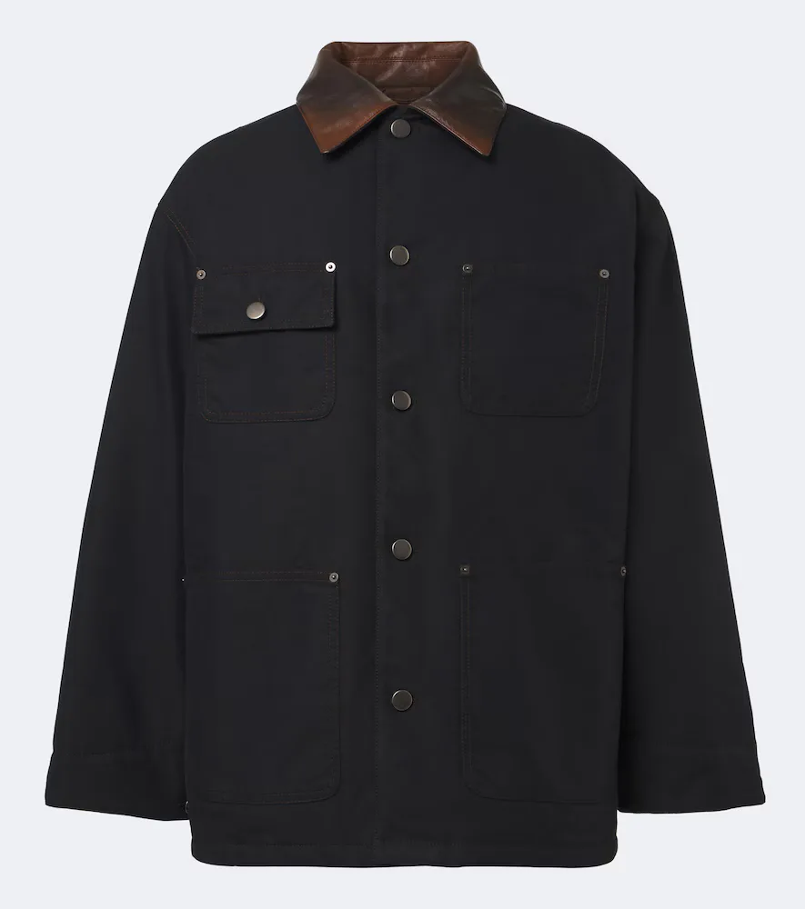 Leather-Trimmed Cotton-Blend Down Jacket by Prada