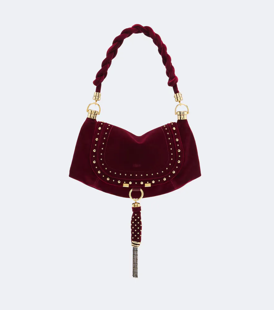 Marcie Foulard Small Velvet Shoulder Bag by Chloé