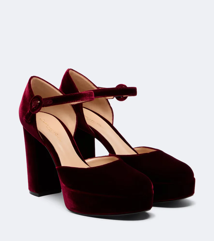 Velvet Platform Pumps by Gianvito Rossi