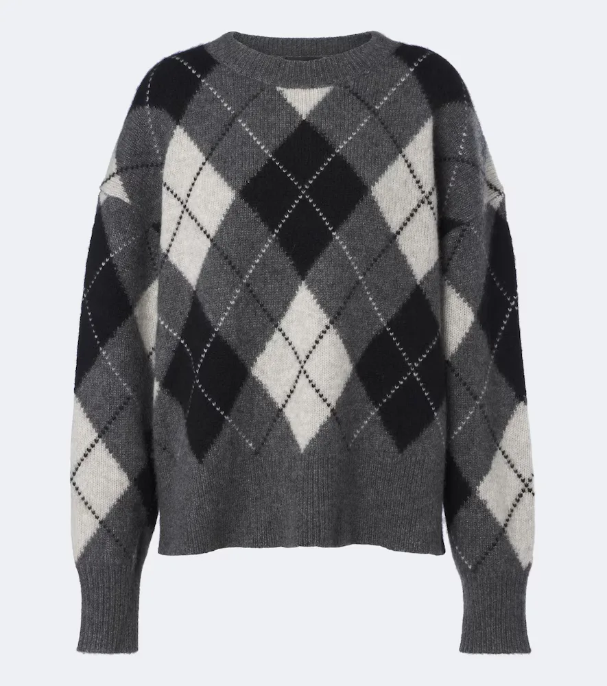 Donnika Argyle Cashmere and Silk Sweater by Nili Lotan