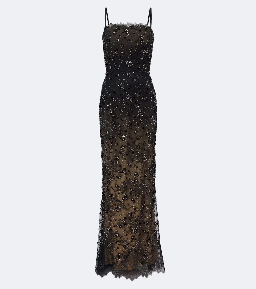 Sequined Lace Gown