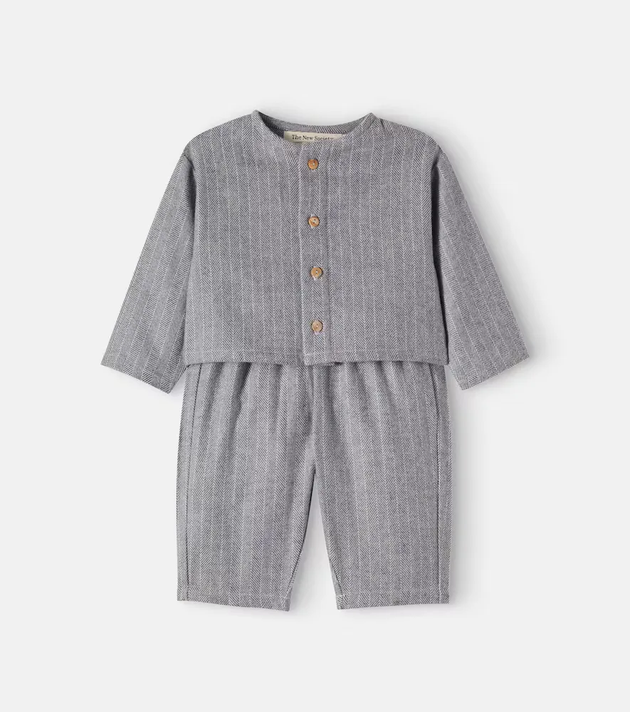 Cliff Cotton Cardigan and Pants Set by The New Society