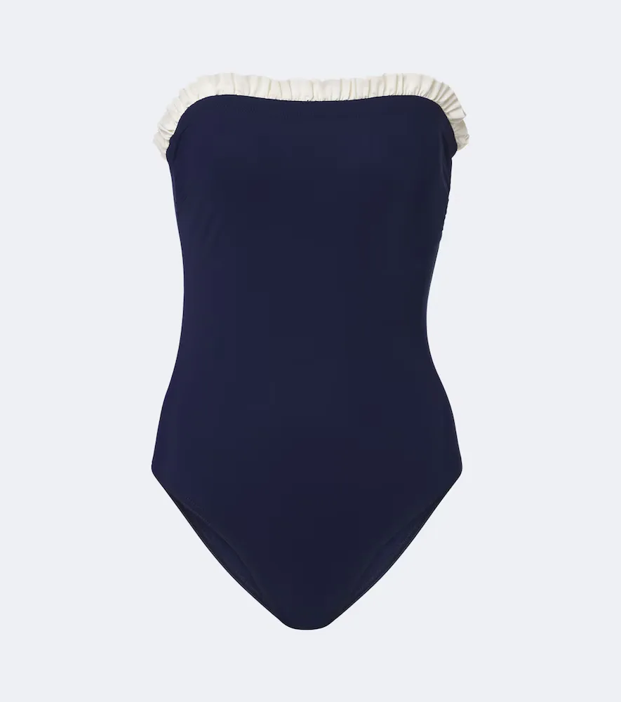 Basics Ruffled Strapless Swimsuit by Karla Colletto