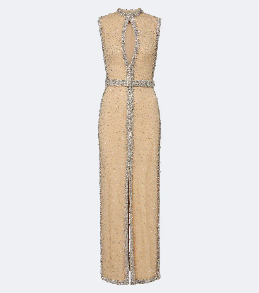 Belina Cutout Crystal-Embellished Gown by Costarellos
