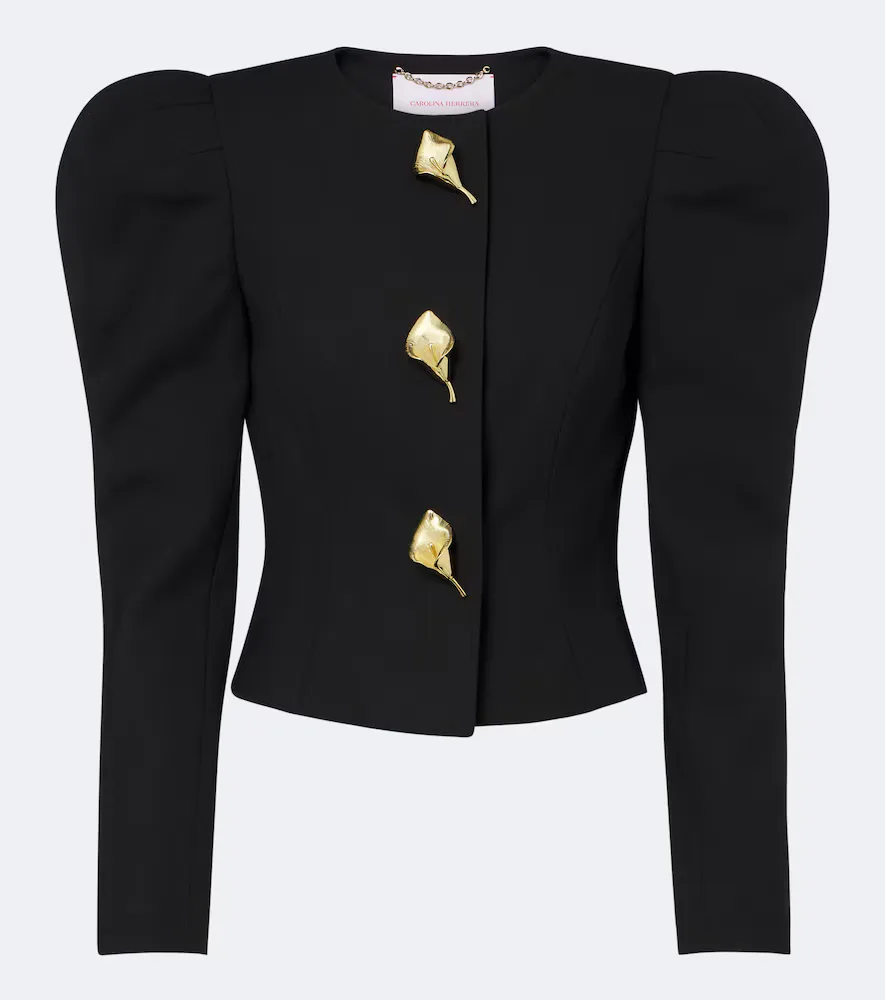 Puff-Sleeve Wool-Blend Jacket by Carolina Herrera