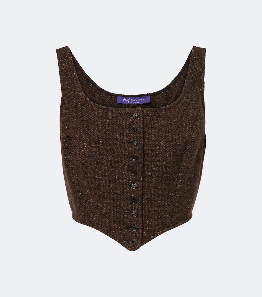 Collection Sherry Wool and Cashmere-Blend Tweed Top by Ralph Lauren