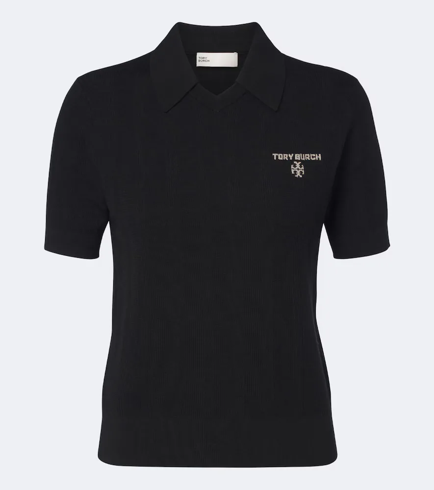 Logo Wool Polo Sweater by Tory Burch