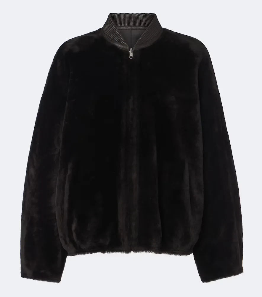 Violet Reversible Shearling Bomber Jacket by Arma