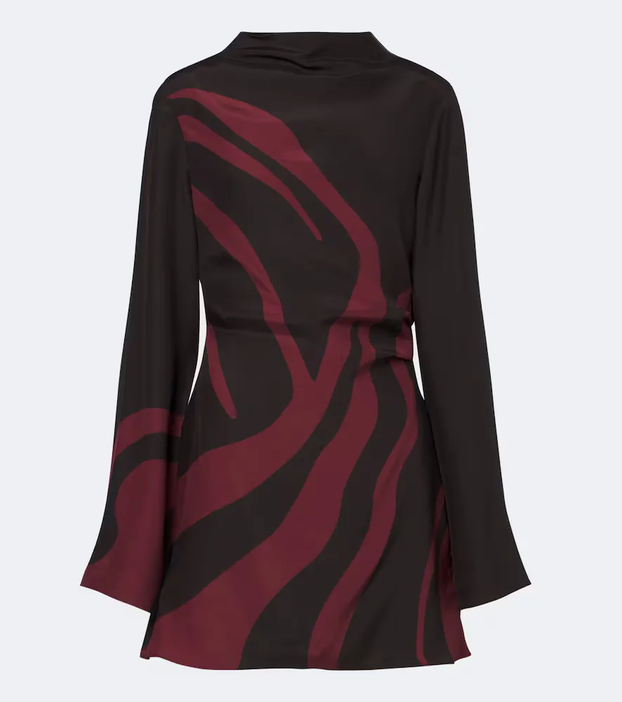 Printed Silk Satin Minidress by Sir