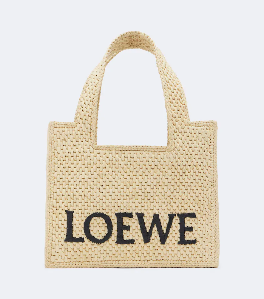Logo Mini Raffia Top-Handle Bag by LOEWE