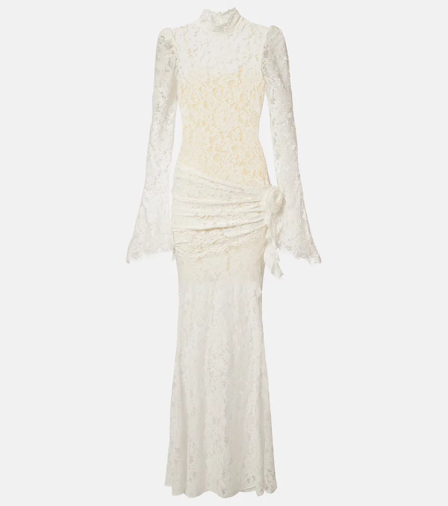 Bridal Bodita Cotton-Blend Lace Gown by De La Vali