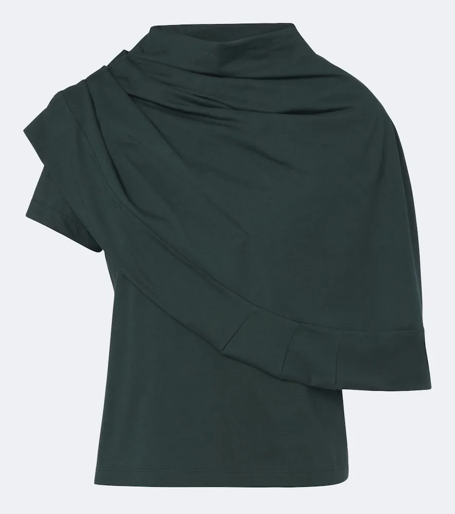 Draped Cotton-Blend Jersey Top and Scarf Set by Magda Butrym