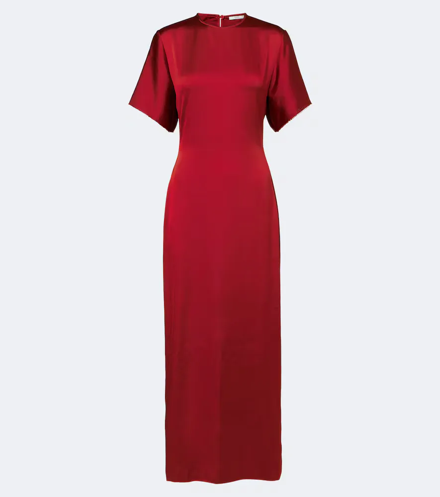 Imogen Gathered Satin Maxi Dress by Fforme