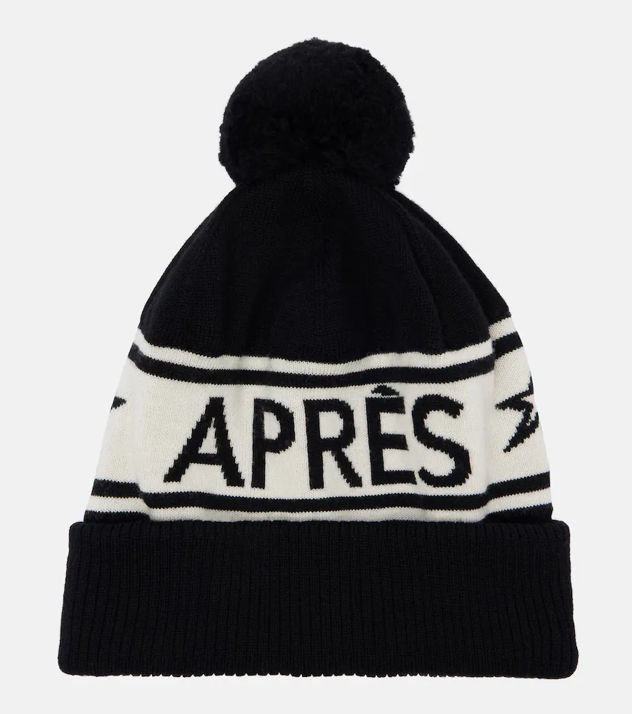 Schild Intarsia Wool Beanie by Perfect Moment