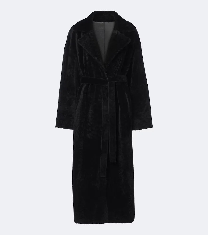 Rien Reversible Shearling Wrap Coat by Arma