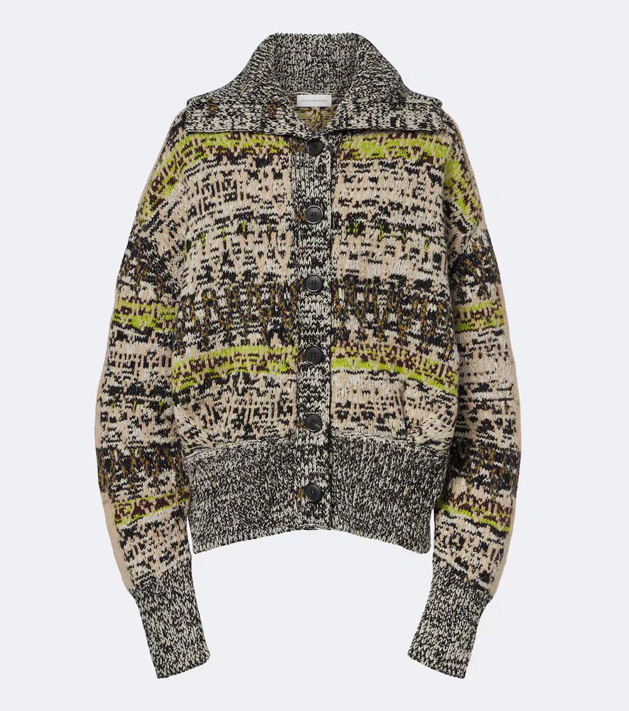 Jacquard Wool and Cashmere Cardigan