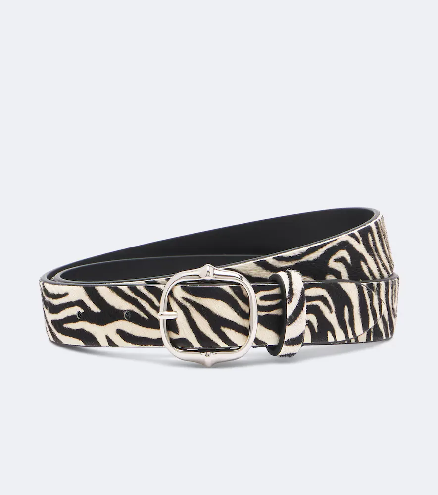 Depson Zebra-Print Calf Hair Belt