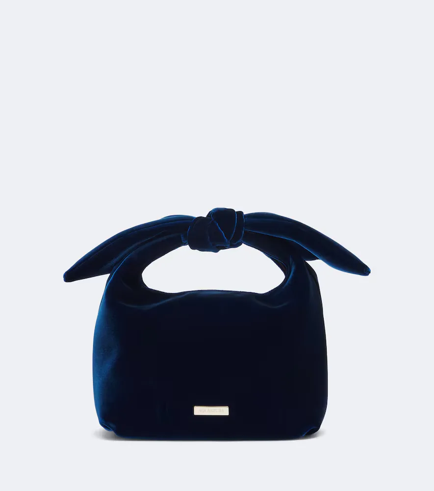 Bow Tie Mini Velvet Top-Handle Bag by Aquazzura