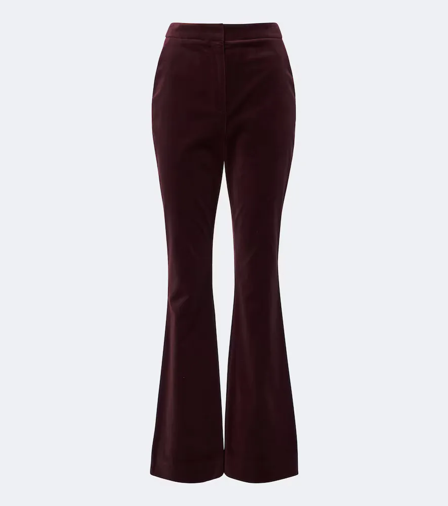 Gracie Cotton-Blend Velvet Flared Pants