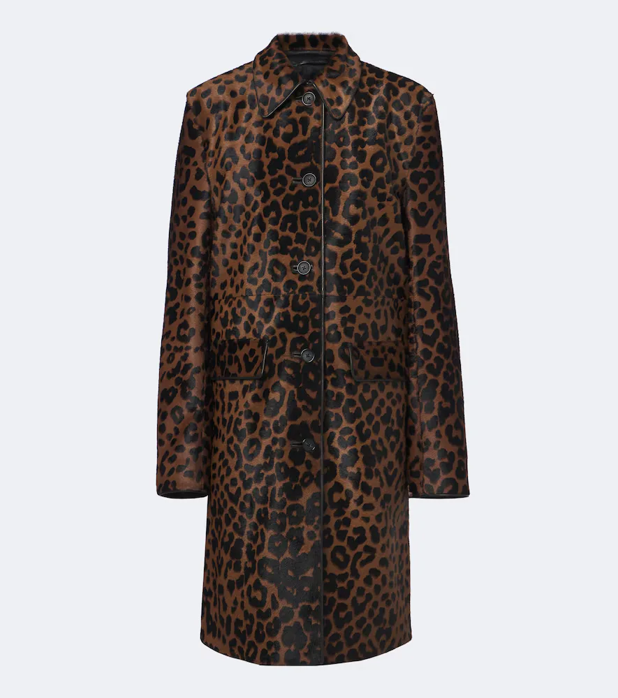 Leopard-Print Calf Hair Coat
