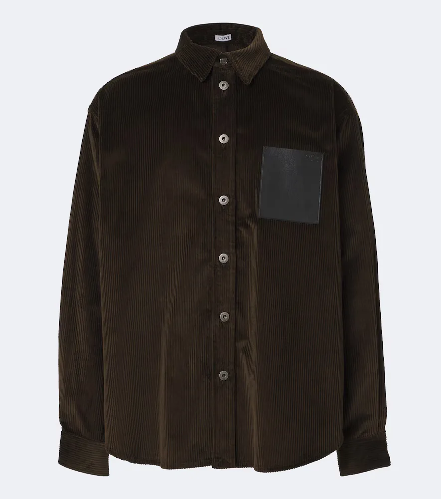 Leather-Trimmed Cotton Corduroy Shirt by LOEWE