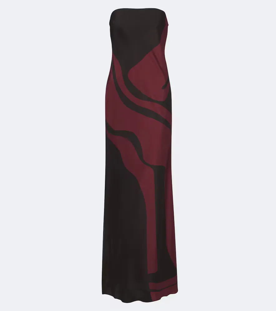 Printed Silk Satin Maxi Dress by Sir