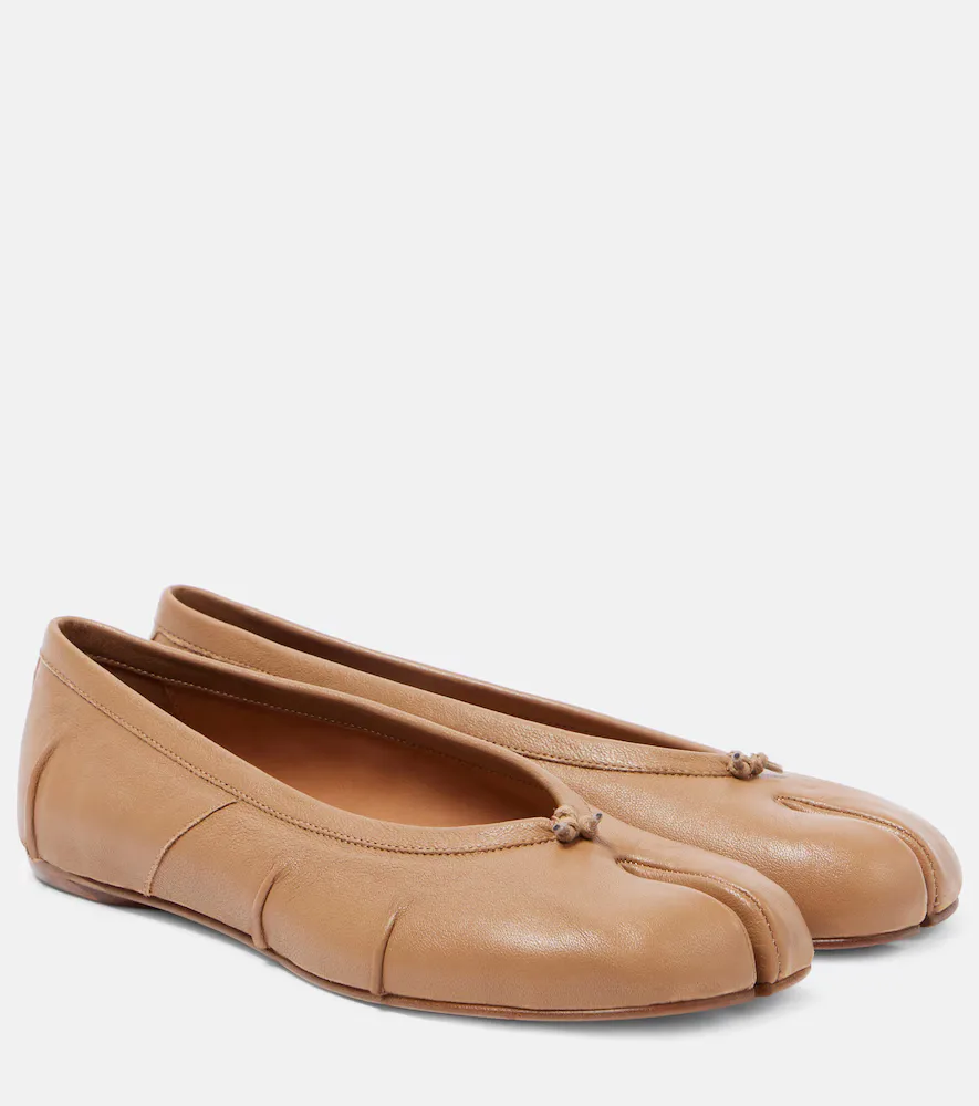 Tabi Leather Ballet Flats by Maison Margiela