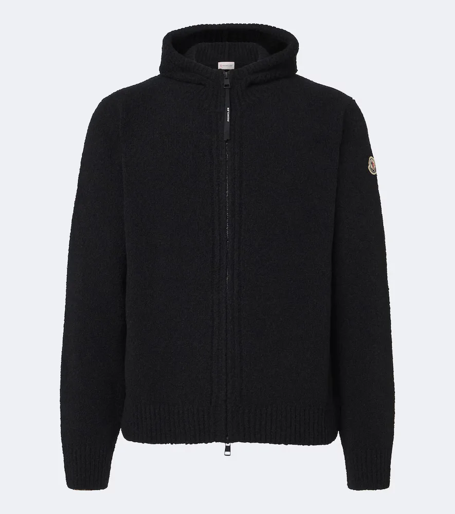 Wool-Blend Bouclé Zip-Up Hoodie by Moncler