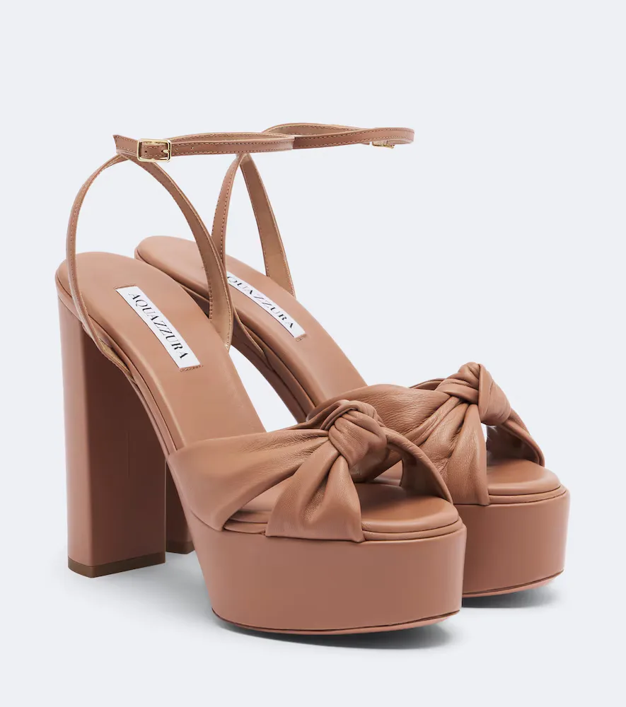 Cupid Leather Platform Sandals by Aquazzura