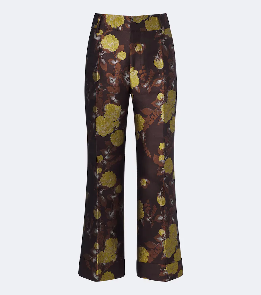 Hendrix Floral Jacquard Straight Pants