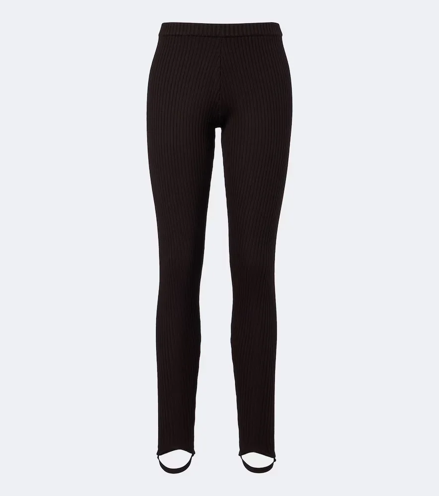 Piuma Ribbed-Knit Wool Stirrup Leggings by The Frankie Shop