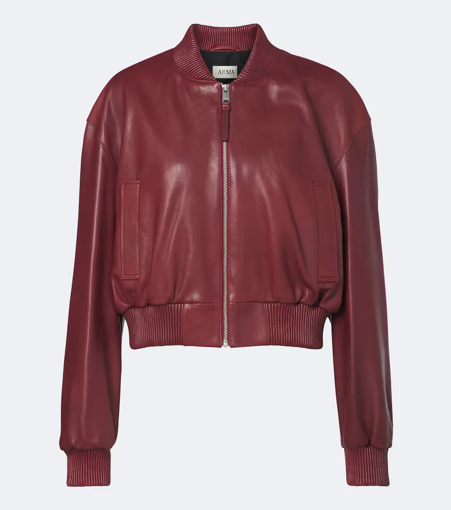 Hannah Leather Bomber Jacket by Arma
