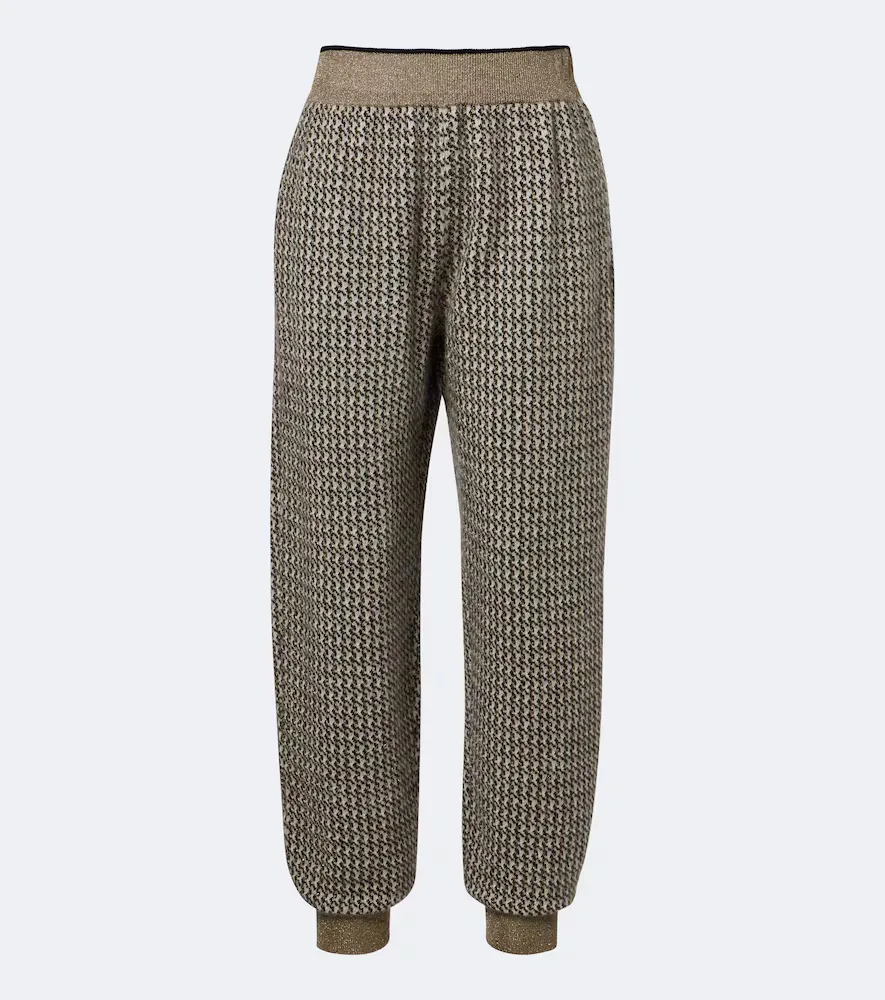 Houndstooth Mohair and Wool-Blend Straight Pants by Brunello Cucinelli