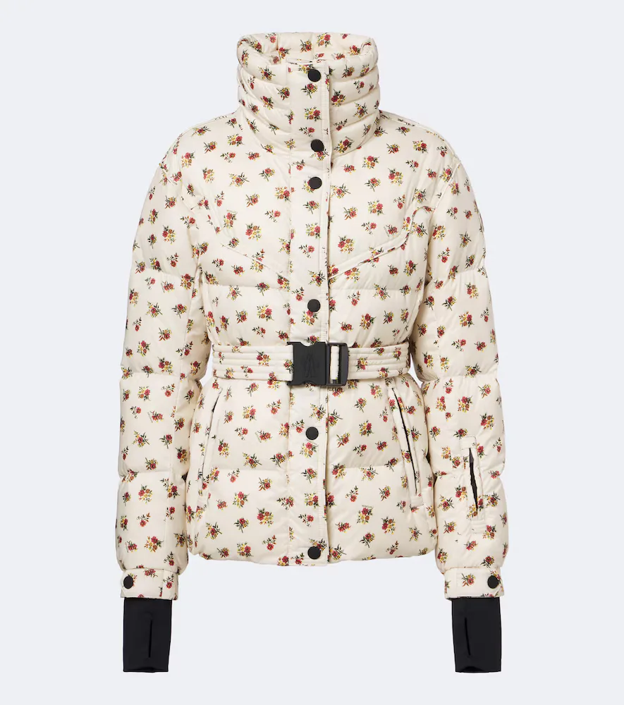 Grenoble Floral Belted Down Ski Jacket by Moncler