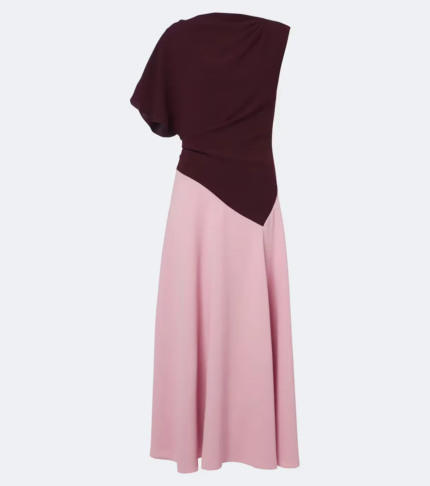 Oryn Draped Asymmetric Crepe Midi Dress by Roksanda